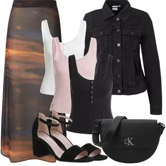 A-kroj Outfit sa Smeđa/Narandžasta Kratke hlače velike veličine/Haljina Veći Broj/Hlača Velika Veličina Leger by Lena Gercke "Outfit za odmor"Look: Old Money, A-kroj, Mom, Transparentan, Jazz, Elegantan
