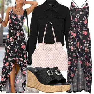 sviatočné Outfit sa Crvena/Ljubičasta/Smeđa/Pink Haljina Bez Rukava/Maksi Haljina/Duga Ljetna Haljina/Haljina S Printom/Haljina od Šifona/Boho Ljetna Haljina Lascana "Ljetna odjeća"Look: Sveučilišna, Hippie, Mom, Ekstravagantno, Romantičan, sviatočné, Boho, Preodjeven