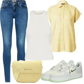 Air Force 1 Outfit sa Svjetlozelena/Siva Tenisica za tenis/Tenisica za košarku/gimnastička papuča Nike Sportswear "Outfit za odmor"