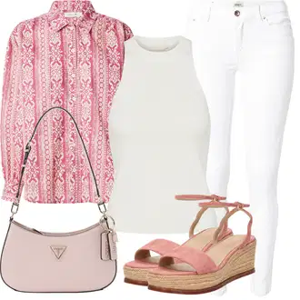 Outfit sa Pink Ležerna košulja/Šarena košulja MOLLY BRACKEN "Outfit za odmor"