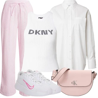 Outfity pro léto s Růžová/Bílá Nike "Letní vzhled pro módní ženy"