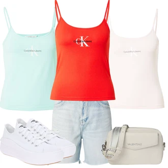 Outfity pro léto s Bílá/Krémová Teniska na platformě/Plátěná teniska/Nízká Teniska Converse "Letní vzhled pro módní ženy"
