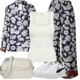 Cvjetna Moć Outfit sa Plava/Siva/Ljubičasta/Tamnoplava Crash Bluza/Bluza s Uzorkom/Izvanredna Bluza/Bluza s Printom Weekend Max Mara "Outfit za odmor"