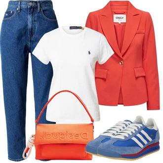 Kombinacije za ljeto sa Plava/Tamnoplava Mom Jean/Dad Traperice/High Waist Traperice/Sužene Traperice/Vrećaste Traperice/Skraćene Traperice/Vintage traperice "Ljetna odjeća"
