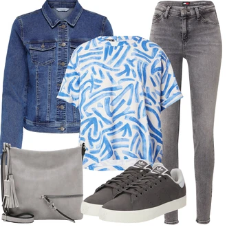 Stan Smith Outfit s Tmavě šedá/Šedá/Tmavě hnědá/Světle šedá/Tmavě zelená/Hnědá Kožené tenisky/Skate Bota/Nízká Teniska/Úzká teniska/Teniska s dírkovaným vzorem Adidas Originals "Letní vzhled pro módní ženy"