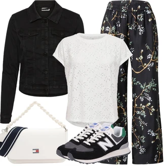 Outfit s Tmavě modrá/Modrá/Žlutá/Hnědá/Červená Kalhoty s Potiskem/Široká Kalhoty/Látková Kalhoty/Palazzo Kalhoty/Mušelínové kalhoty/Plážová Kalhoty/Tradiční Kalhoty/Culotte Kalhoty Munthe "Letní oblečení"