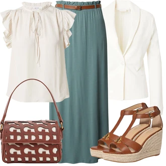 Outfit sa Bijela/Krem Kožna jakna za muškarce/Kožna Jakna/Elegantni Sako/Kožna jakna za muškarce/Boucle Blazer/Kratki Sako/Casual Sako/Sakoi za Bluzu/Sako Jakna/Pamučni Sakoi/Pleteni Sako/Znojni Sako Rich & Royal "Outfit za odmor"