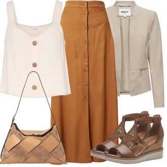 St?edov?k Outfit s Hn?dá/Bé?ová/Oran?ová Iriedaily "Letní vzhled pro módní ?eny"Look: Emo, Á?kového St?ihu, Rad, St?edov?k, Univerzitní, Western, Divoký Západ