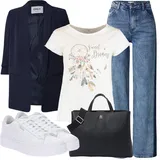 Modré Džíny Culottes Outfity image