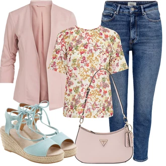 Kombinacije za ljeto sa Plava/Tamnoplava Čizma do Gležnja/Ženske Traperice 7/8 Dužine/Kožna Jakna/Mom Jean/High Waist Traperice/Skraćene Traperice/Traperice s Prorezom/Sužene Traperice/Traperice Slim Kroja/Zimska jakna/Slip-on Traperice/Girlfriend Traperice Only "Outfit za odmor"