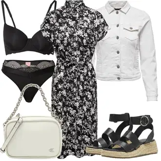 Outfity pro léto s Béžová/Bílá/Černá/Růžová Košilové šaty/Společenské šaty pro hosta/Žerzejové Šaty/Šaty S Potiskem/Šaty Niki/Šaty s Páskem/Halenkové Šaty/Občanské šaty/Zavinovací Šaty Only "Letní vzhled pro módní ženy"