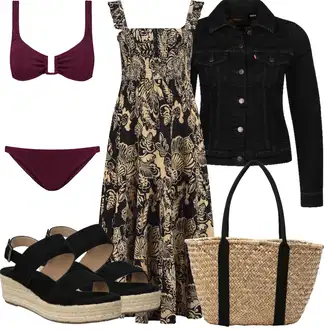 Outfit s Růžová/Fialová/Tmavě červená/Vínová Bikiny s průstřihem/Bikinové plavky s vycpávkami/Push-up bikini/Balconette-bikini/Women's Lingerie & Swimwear/S Kosticemi Shiwi "Letní vzhled pro módní ženy"