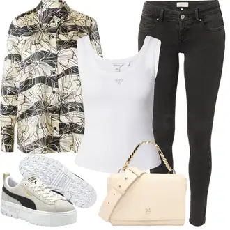 Unisex Běhání Outfit s Šedá/Khaki/Bílá/Béžová Teniska teddy/Vintage Teniska/Letní Tenisky/Nízká Teniska/Zimní Tenisky/Kožené Tenisky/Teniska na platformě/Úzká Teniska Puma "Letní vzhled pro módní ženy"Look: Estetika, Ležérní, Extravagantní, Hip Hop, Moderní, Skater, Chytrý příležitostný, Sportovní, Unisex, Běhání, Na Procházku, Bruslení