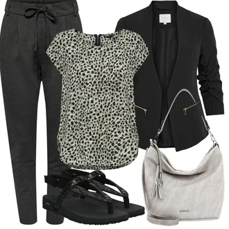 Outfit s Černá Kožená Pánská Bund/Smokingové sako/Elegantní Sako/Krátké Sako/Neformální Sako/Blůzové Sako/Boyfriend Sako/Kožená bunda pro muže/Blejzrové Bund Vila "Letní vzhled pro módní ženy"