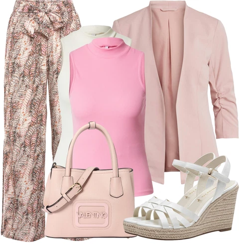 Kombinace Růžová Kalhoty s Peřím/Palazzo Kalhoty/Kalhoty s Potiskem/Tradiční Kalhoty/Široká Kalhoty Buffalo