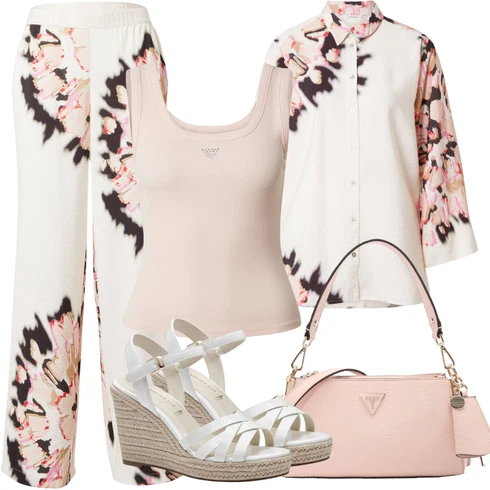 Kombinace Růžová/Bílá/Fialová/Béžová/Krémová/Hnědá Culotte Kalhoty/Plážová Kalhoty/Palazzo Kalhoty/Kalhoty s Peřím/Kalhoty s Potiskem summum woman