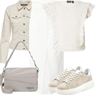 Outfit s Hnědá/Béžová/Oranžová/Bílá/Khaki Jarní bunda/Manšestrová Bunda/Košilová bunda/Džínové Bund/Krátký Bund/Krátké Džínové Bundičky/Vintage Bund/Letní Bund Only "Letní oblečení"