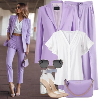Chic outfity Svátost oltářní s Bílá/Krémová Halenka se Stojatým Límcem/Oversize Muselínová Blůza Marc O'Polo "Trendový kalhotový kostým"Look: Bar, Křest, Svátek cukru, Pohřeb, Svátost oltářní, Koncert, Biřmování, Galavečer, Škola