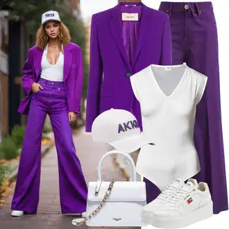 Outfit sa Ljubičasta/SvjetloPlava/Plava/TamnoPlava Odijelo Corduroy Sako/Traper Sakoi/Kožna jakna za muškarce/Boyfriend Sako/Kožna Jakna za Muškarce/Pleteni Sako/Kožna Jakna/Dvoredni Sako/Casual Sako Trendyol "70-ih godina mode"