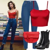 Outfiti S Hlačami Tipa 'mom Jeans Pomlad za dame image