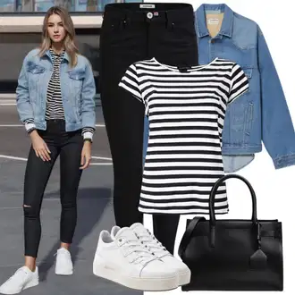 outfit mit Zelena/Modra/Krem/Rjava/Svetlo Modra/Temno Modra/Pastelne barve/Bela Kratka Denim Jakna/Denim Jakna levi's "80. letni slog Poletje"