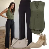 Pracovní outfity s halenkami a tunikami pro plnoštíhlé image