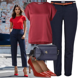 Stil Outfit sa Tamnocrvena/Crvena/Smeđa Nekategorizirano/Vintage Pumpa/Poslovna Obuća/Pumpica S Visokim Prednjim Dijelom/Salonka Na Visoku Petu/Elegantna Cipela/Salonka & Visoki Pet/Udobna pumpa Boss "Upadljivi ljetni look"Look: Stil, Sjaj, Burleska, Elegantan, Španjolske, Francuske, Old Money, Talijanski