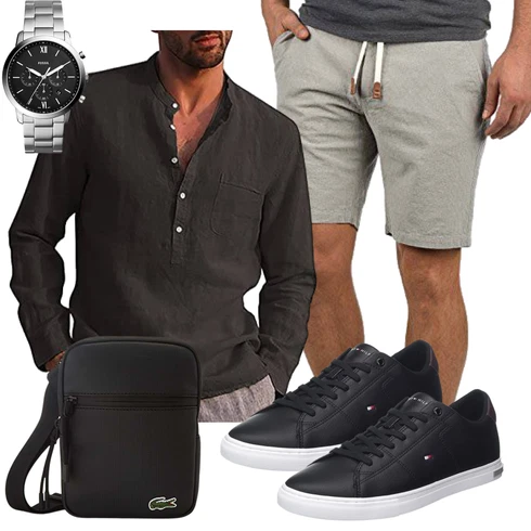 Khaki/Grau/HellGrau/Beige Hemd Chino Shorts/Bermuda/Leinen-short/Musselin Shorts/Kurze Hose/SweatShorts b BLEND kombinieren