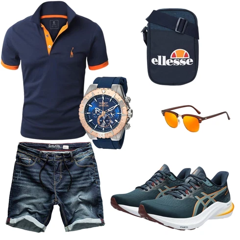 Blau/Dunkelblau/Hellblau/Lila Hemd Jeans Short/Kurze Hose Sublevel kombinieren
