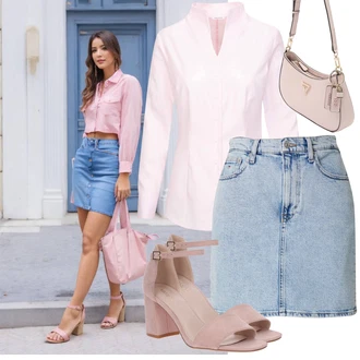Outfit sa Pink Bluza i Tunika/Bluza Veći Broj Seidensticker "Lijepi ljetni look"