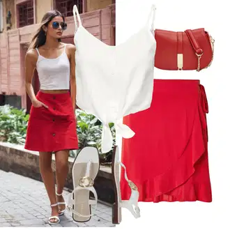 Zapínání na knoflíky Outfit s Bílá/Krémová Tričko & Top Bustierový Top/Krátký top/Halenka Bez Rukávů/Top Se Špagetovými Ramínky Only "Skvělý vzhled pro volný čas"