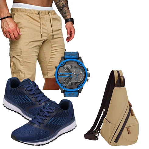 Khaki/Beige/Braun Cargo Short/Kurze Hose/Musselin Shorts/Bermuda Generic kombinieren