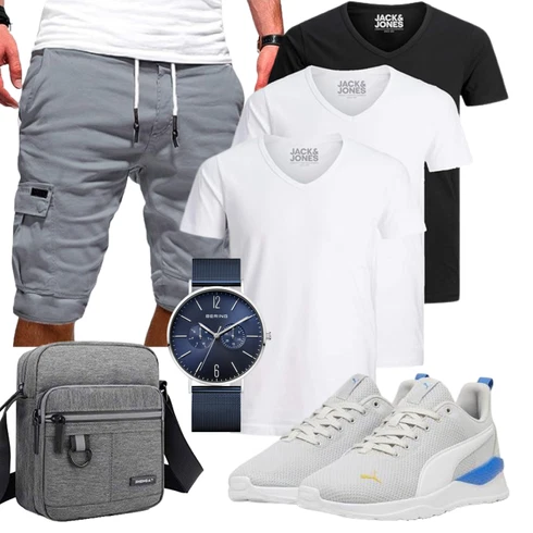 Grau/HellGrau/DunkelGrau/Khaki Hemd Baggy Short/Cargo Short/Kurze Hose/Bermuda/Musselin Shorts EMATOP kombinieren