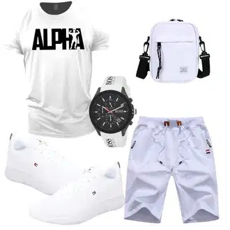 Outfit mit Weiß/Creme/Khaki/Dunkelblau Kurze Hose/Baggy Short/Bermuda/Musselin Shorts/Chino Shorts/Leinen-short Tansozer "Cool Outfit"