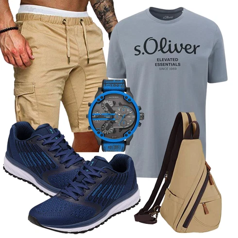 Khaki/Beige/Braun Cargo Short/Kurze Hose/Musselin Shorts/Bermuda Generic kombinieren