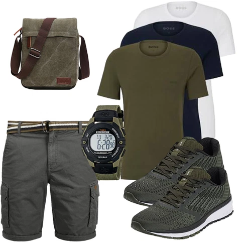 Khaki/Dunkelgrün/Dunkelgrau Hemd Cargo Short/Bermuda/Kurze Hose/Musselin Shorts/Chino Shorts b BLEND kombinieren