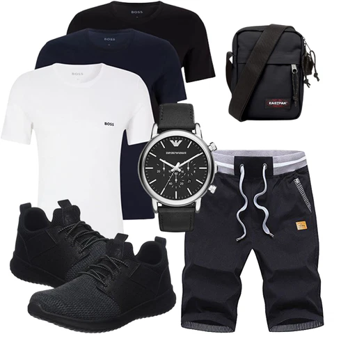Dunkelblau/DunkelGrau/Schwarz/Grau Kurze Hose/Capri/Baggy Short/Musselin Shorts/Cargo Short/Bermuda Tansozer kombinieren