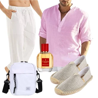 Stil Outfits Disco mit Weiß/Creme YuKaiChen "Cool Outfit"Look: GoGo, Goa, Büro, Empire, Disco, Casual, Unisex, Trachten