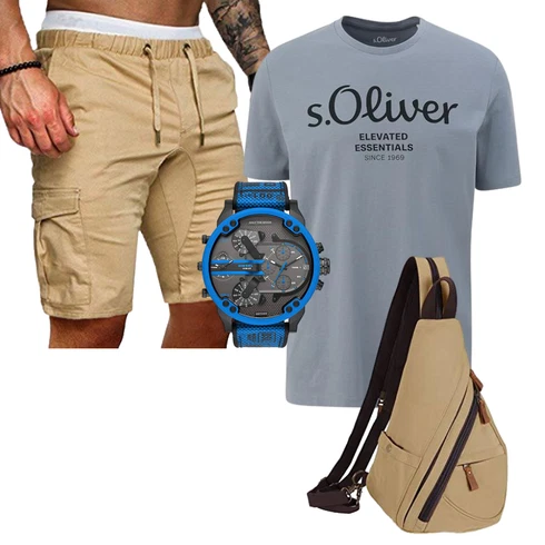 Khaki/Beige/Braun Cargo Short/Kurze Hose/Musselin Shorts/Bermuda Generic kombinieren