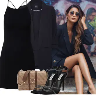 Outfity na festival Sexy s Černá/Tmavě modrá Edited "Outfit na léto"Look: Rad, Emo, Disko, Příliš oblečený, Bezešvé, Sexy