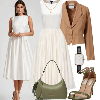 Turistika Outfit s Tmavě zelená/Zelená Sandál Na Širokém Podpatku/Dřevák na podzim & zimu/Rybářská sandála/Sandál Na Podpatku/Platform Sandal/Sandál s podpatkem/Přezková bota/Letní kotníková Kozačka/Letní Bota Timberland "Elegantní letní večerní outfit"Look: Turistika, Trekking, Na Procházku