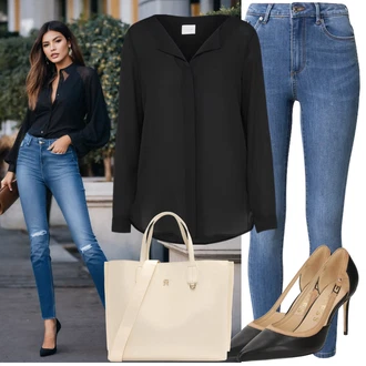 Vysoké Podpatky Outfit s Černá/Hnědá/Bílá/Béžová/Oranžová Guess "Každodenní vzhled"