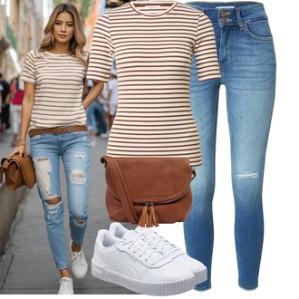90tá léta Outfit s Šedá/Světle modrá/Modrá/Bílá Nízká Teniska/Volnočasová bota/Letní Tenisky/Úzká Teniska/Kožené Tenisky/Skate Bota Puma "Praktický vzhled"Look: 90tá léta, Estetika, Hip Hop, Nerd, Skater, Sportovní, Steampunk