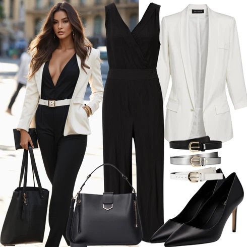 Kombinace Černá Elegantní Overal/Slavnostní Overall/Plisovaný Overal/Letní Overall/Overal se širokými nohavicemi Ragwear