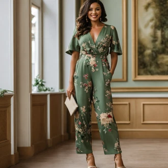 outfit mit Zelena/Bela/Rumena Praznični kombinezon/Široki kombinezon/Plissee kombinezon/Poletni kombinezon/Poročna kombinezona BILLABONG "Gost registrskega urada Poletni videz"