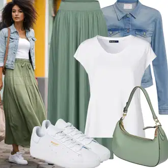 outfit mit Rjava/Bež/Bela Mrežasta majica Diesel "Grunge slog poletje"