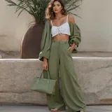 Črna Široke Hlače outfiti za dame image