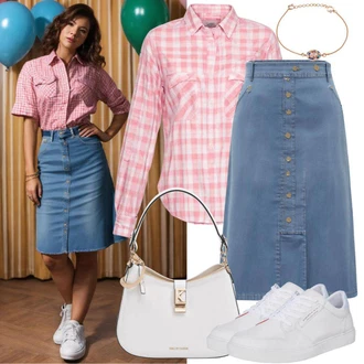 Lumberjack Outfit s Růžová Károvaná Košile/Barevná košile/Flanelová košile LTB "Klasický 90. let Outfit"