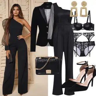 outfit mit Siva/Črna/Srebrna/Svetlo siva Spodnje perilo z nedrčkom/Korzet/Komplet spodnjega perila/Visoka podpora edoti "Koncertna obleka poletje"