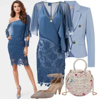 Outfit s Světle Modrá/Modrá Blejzrové Bund/Boyfriend Sako/Neformální Sako/Kožená bunda pro muže/Elegantní Sako/Krátké Sako/Kožená Pánská Bund WE Fashion "Krásný Večerní Outfit"